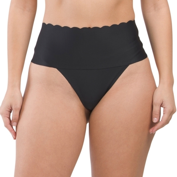 🔹️FIT🔹️ 3 Pack Scalloped Edge Desire High waist Thong Panties - Picture 2 of 3